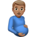 🫃🏽 pregnant man: medium skin tone display on Apple